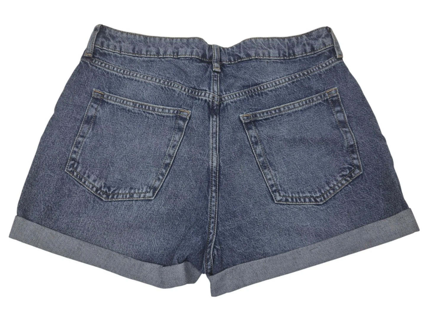 Jeansshorts H&M Gr. 42 hoher Bund High Waist Shorts Blau DIVIDED Regular Fit NEU