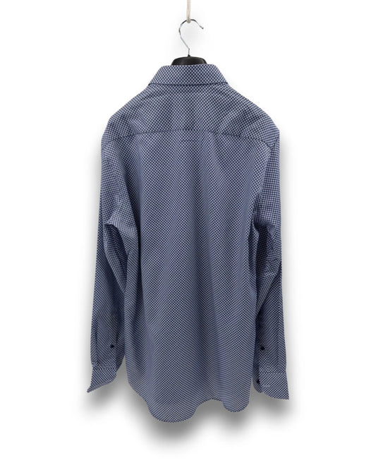 Eterna Herren Hemd Slim Fit Businesshemd Allover-Print Bleu Gr. 40 Baumwolle