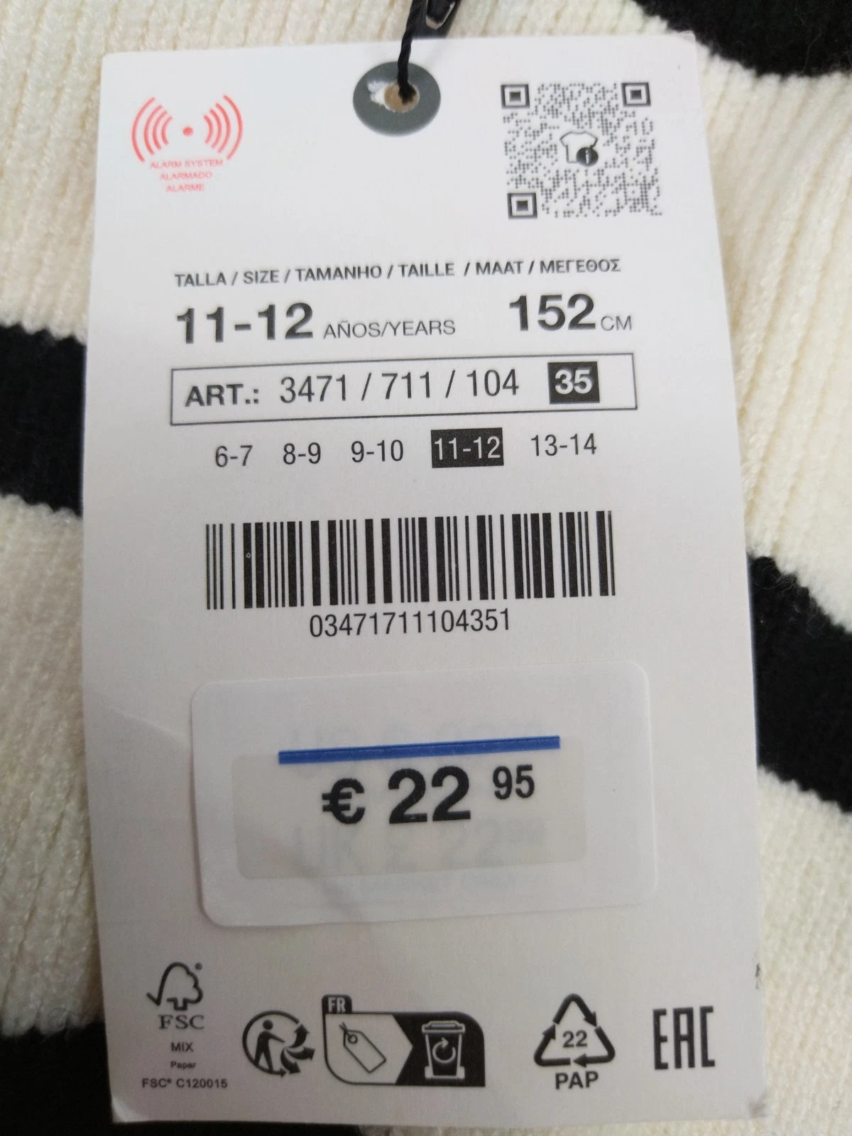 Zara Mädchen Pullover Gr. 152 Striped Knit Sweater gestreifter Pulli 11-12 Jahre