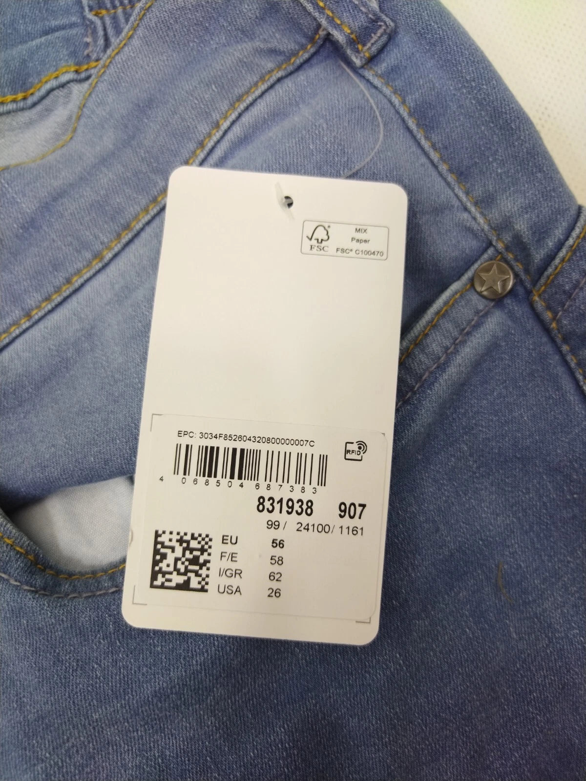 Angel of Style Damen Pushup-Jeans Pina Stretchkomfort Bleached Denim Gr. 56