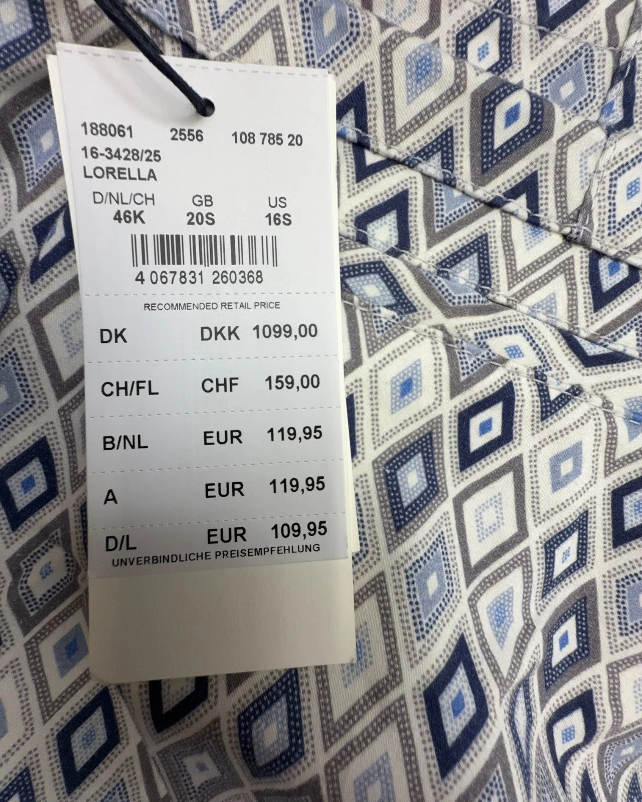 Raphaela by Brax Damen Hose Lorella Azur Blue Kurzgröße Wadenlang Gr. 46