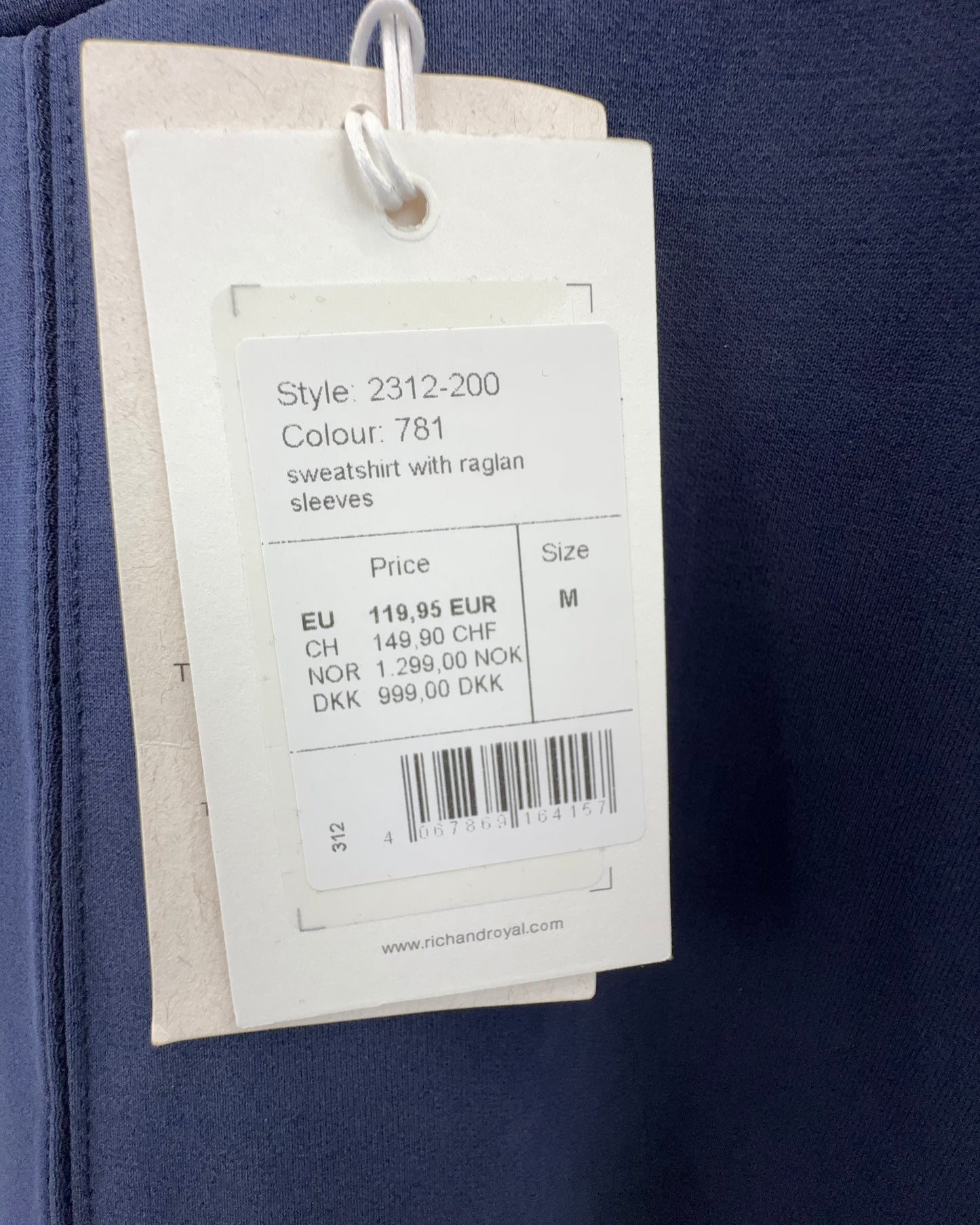 Rich & Royal Damen Sweatshirt – Dunkelblau – Größe M Pullover 3/4 Arm Loose Fit