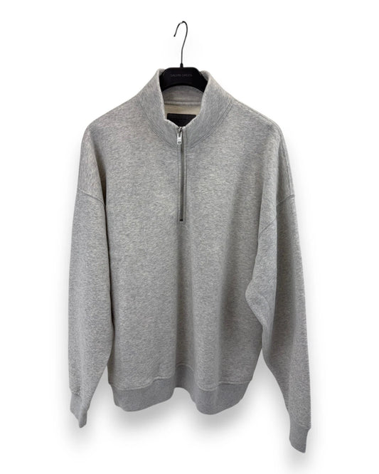 Abercrombie & Fitch Herren Essentials Half Zip Sweatshirt Gr. L Grau Pullover