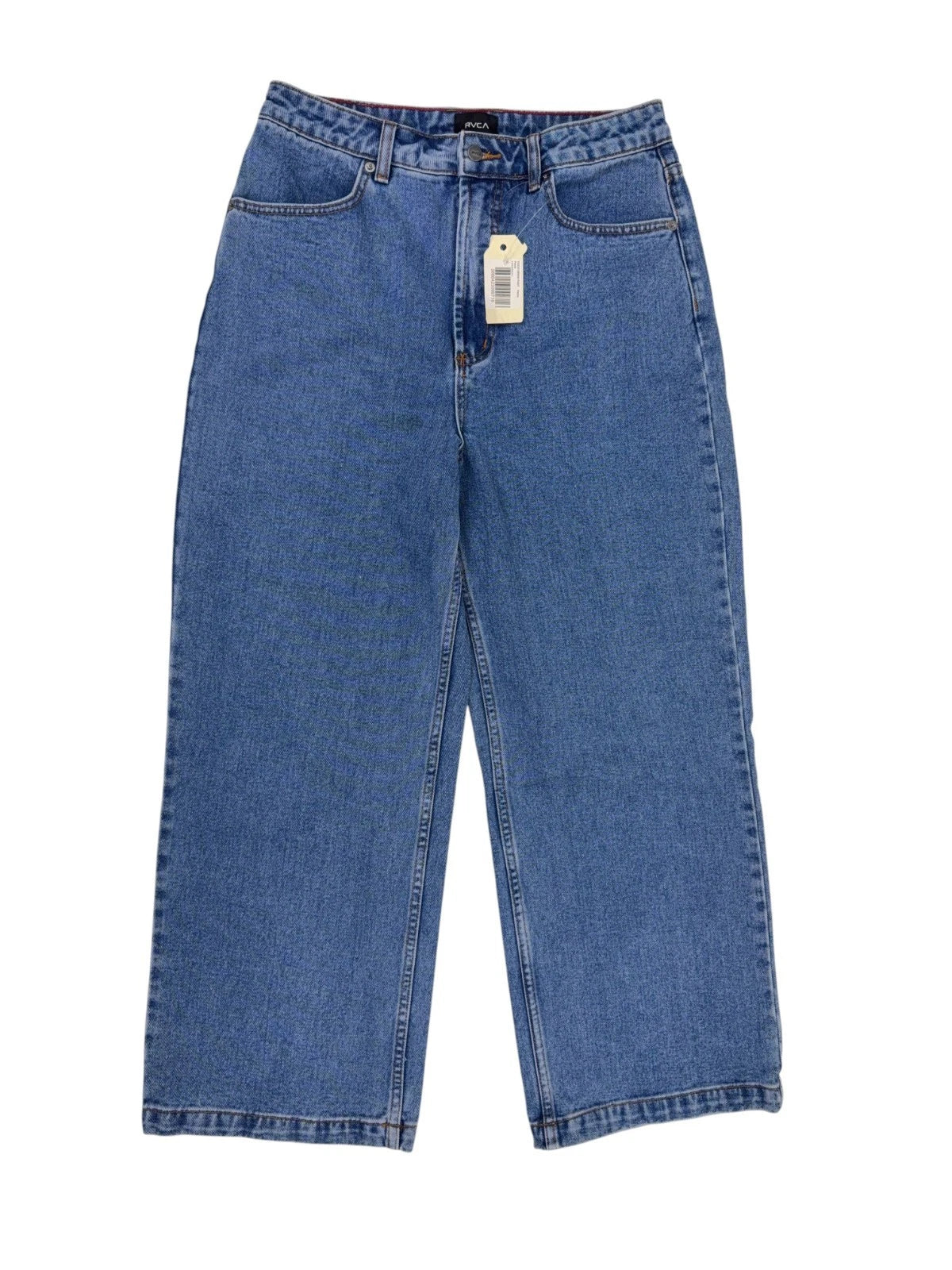 RVCA Damen Jeans Coco Relaxed Fit Gr. W30 Hose niedrige Leibhöhe blau