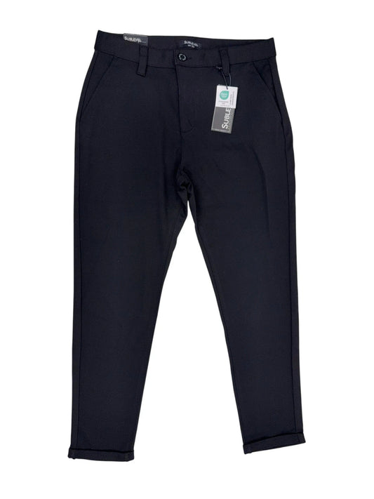 Sublevel Herren Chino Hose Gr. 32 schwarz mit Aufschlag Stretchmaterial