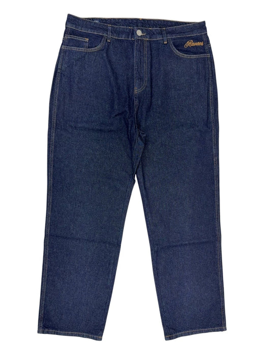 RVNI Herren Baggy Fit Jeans OG Nazar Gr. 36 Dark Blue Mit Patches hinten Hose