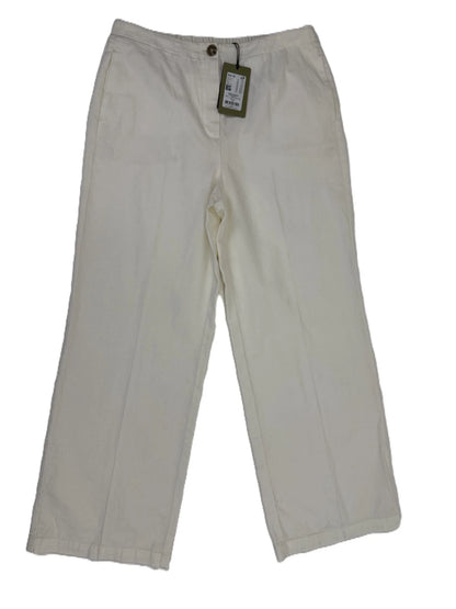 Marc OߴPolo Damen Stoffhose Gr. 38 Off White mit Leinenanteil Stretchbund