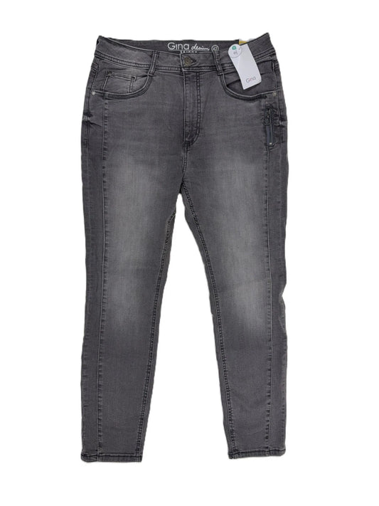 Gina Denim Damen Jeans Skiny Stretch Gr. 42 Grau Hose mit Stretchanteil