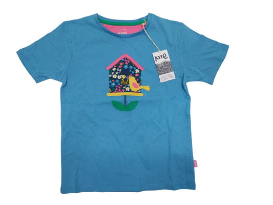 Kite Baby Bird T-Shirt für Mädchen Gr. 134 Vogel Muster blau