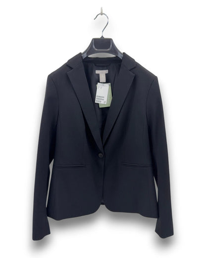 H&M Damen Blazer Gr. 44 Schwarz Tailliert Business Gehschlitz Figurformend