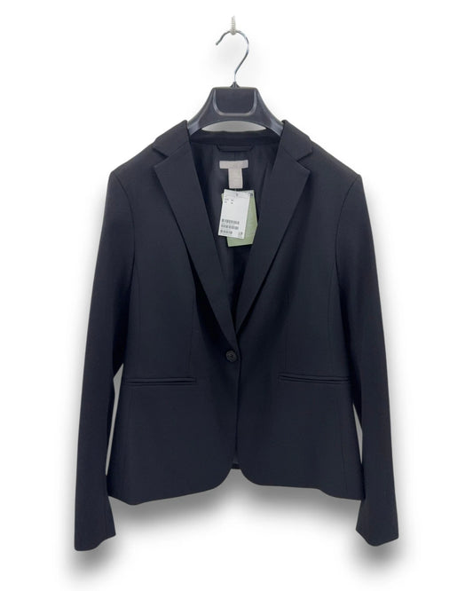 H&M Damen Blazer Gr. 44 Schwarz Tailliert Business Gehschlitz Figurformend