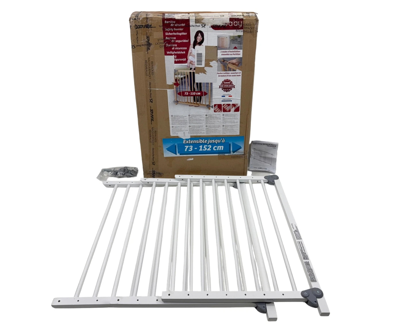 WEBABY – ausziehbar Babygitter Türschutzgitter Babygitter weiß 73-152cm