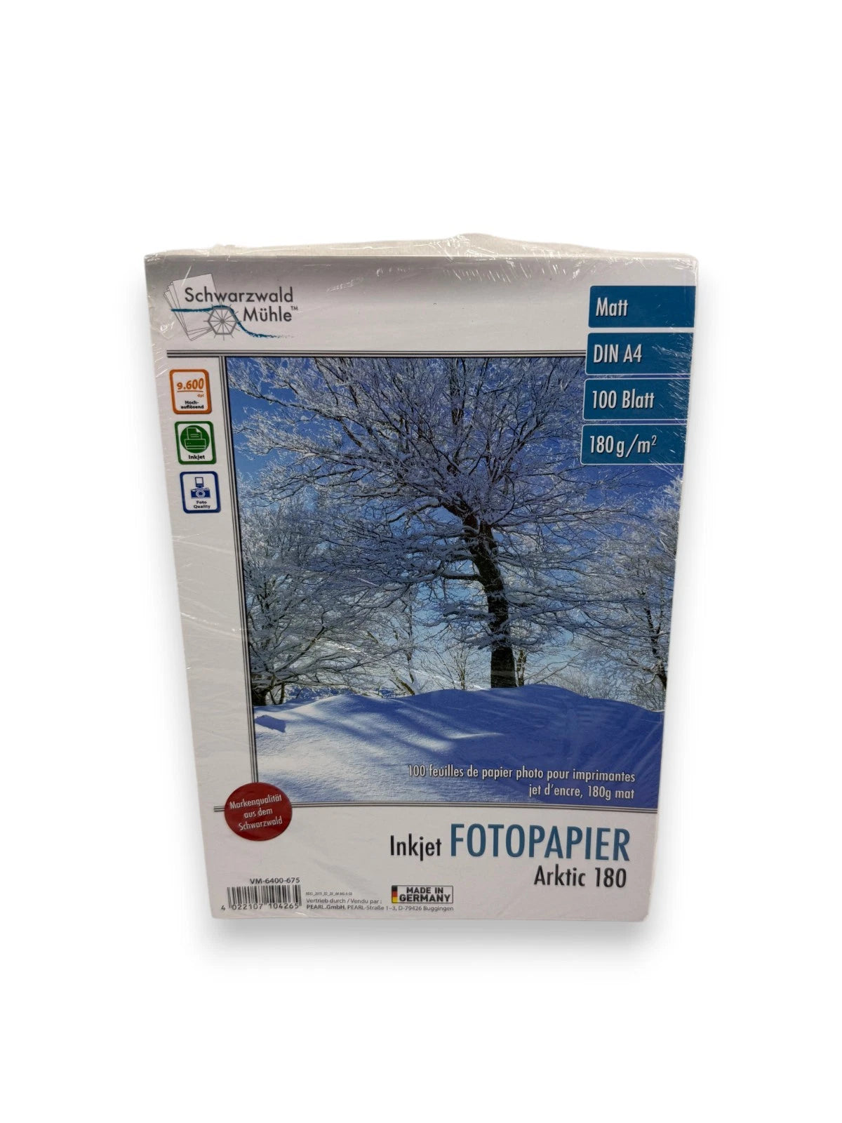 100 Blatt Schwarzwald Mühle Fotopapier A4 Matt 180g/m² Beidseitig Weiß B- Ware