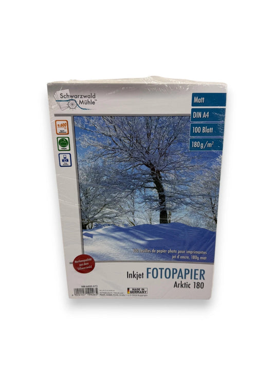 100 Blatt Schwarzwald Mühle Fotopapier A4 Matt 180g/m² Beidseitig Weiß B- Ware