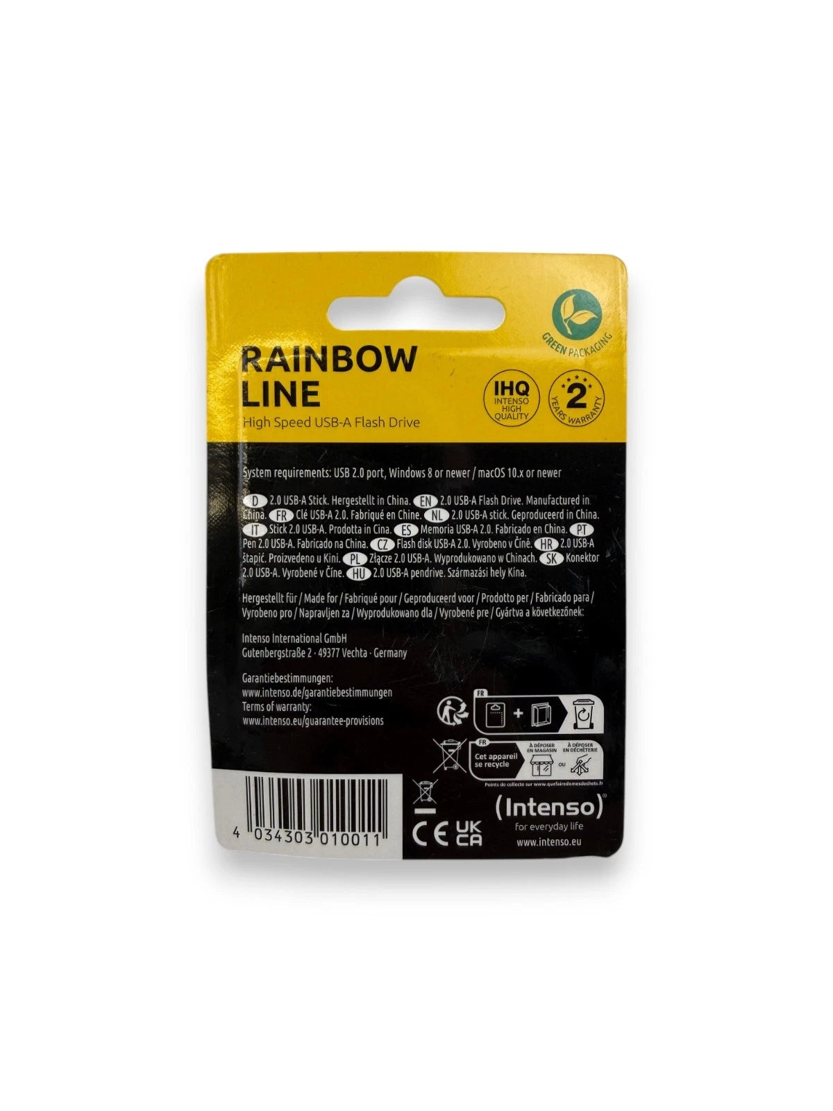 Intenso USB Stick 16GB Speicherstick Rainbow Line schwarz