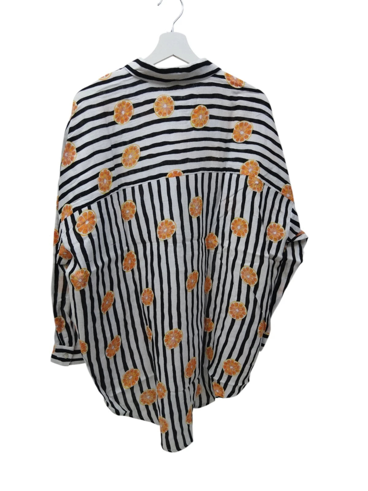 Studio Untold Damen Streifenbluse Musselin Oversized Fruitprint Gr. 42/44