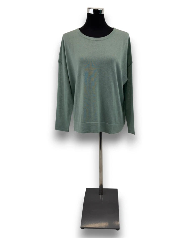 Lawrence Grey Damen Wollpullover Gr. 36 Mint Rundhals Merinowolle Pullover