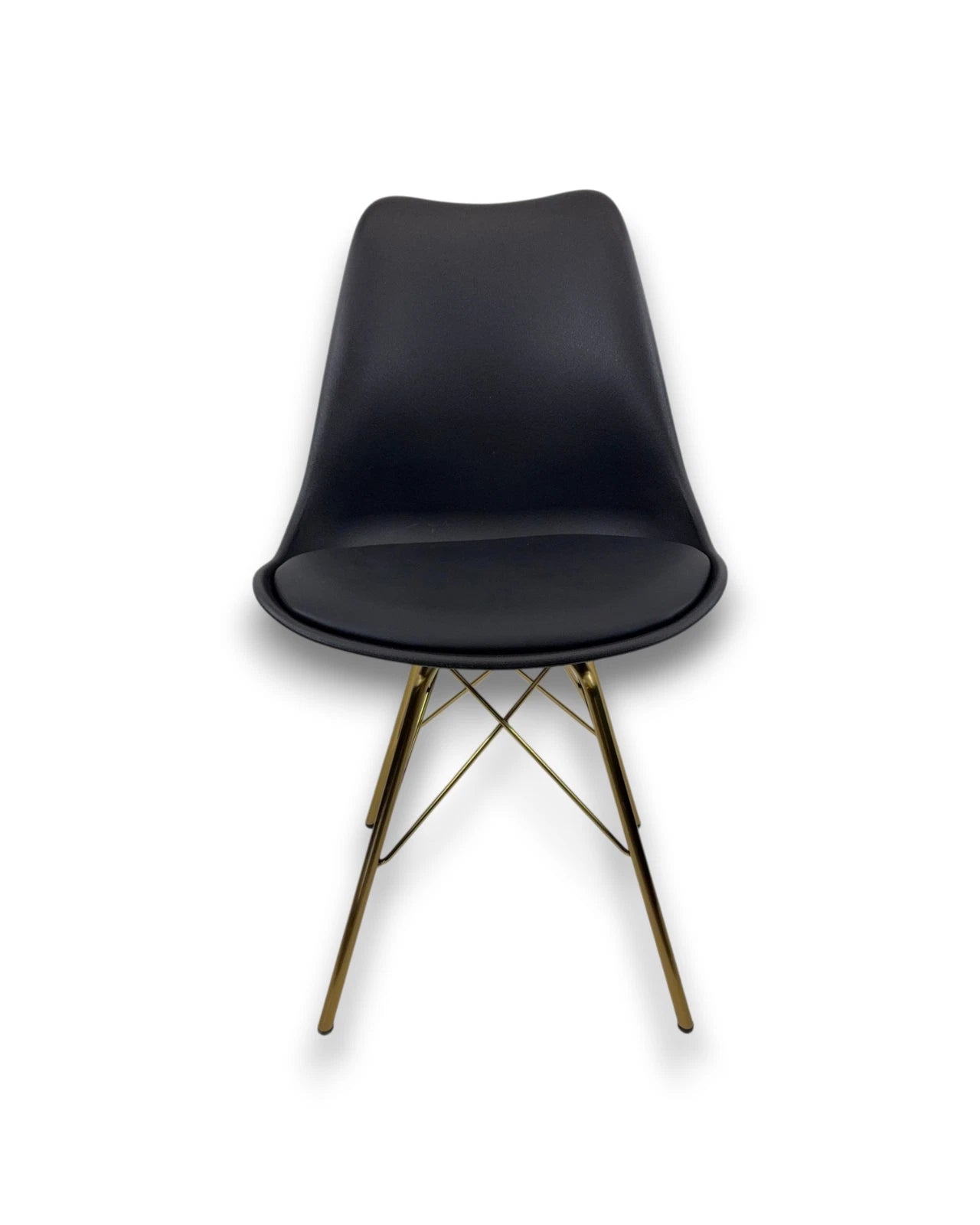 Riess Ambiente Design Stuhl Scandinavia Schwarz Goldene Beine Schalenstuhl