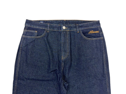 RVNI Herren Baggy Fit Jeans OG Nazar Gr. 36 Dark Blue Mit Patches hinten Hose