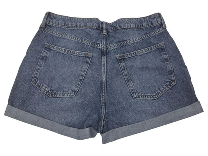 Jeansshorts H&M Gr. 42 hoher Bund High Waist Shorts Blau DIVIDED Regular Fit NEU