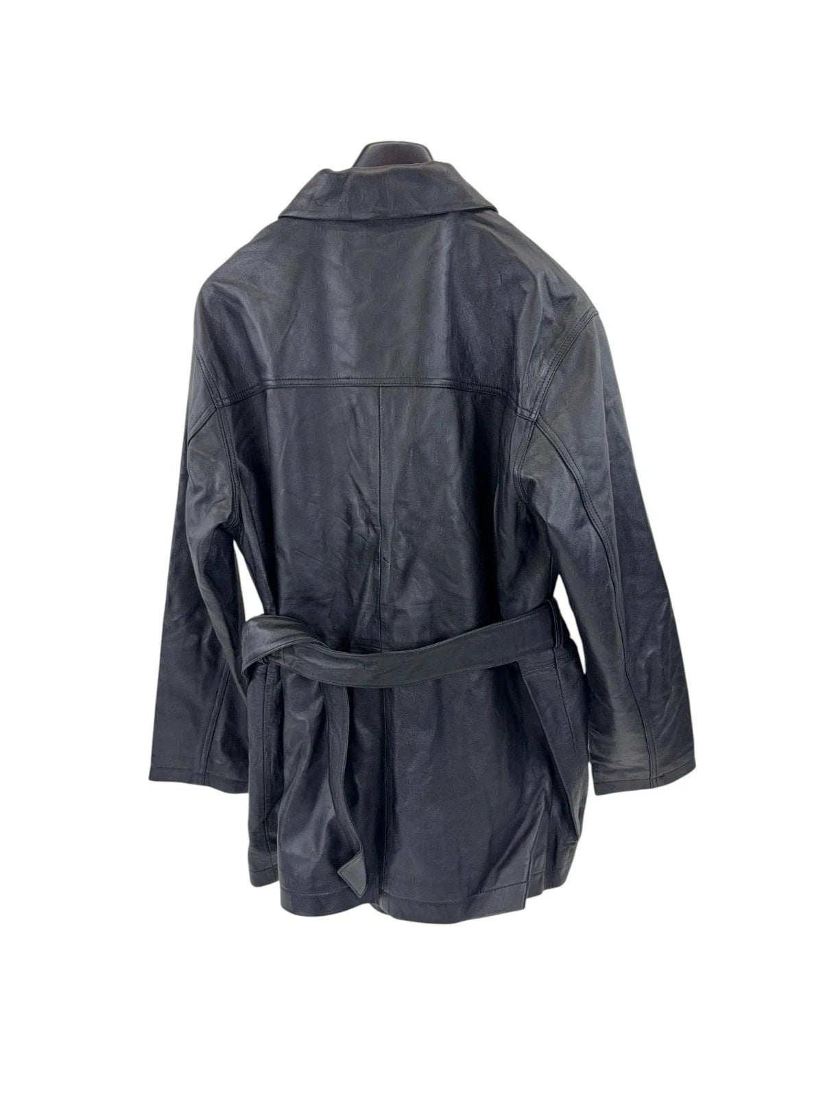 MUUBAA Damen Lederjacke mit Gürtel Gr. 44 schwarz Lammleder
