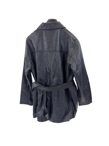 MUUBAA Damen Lederjacke mit Gürtel Gr. 44 schwarz Lammleder