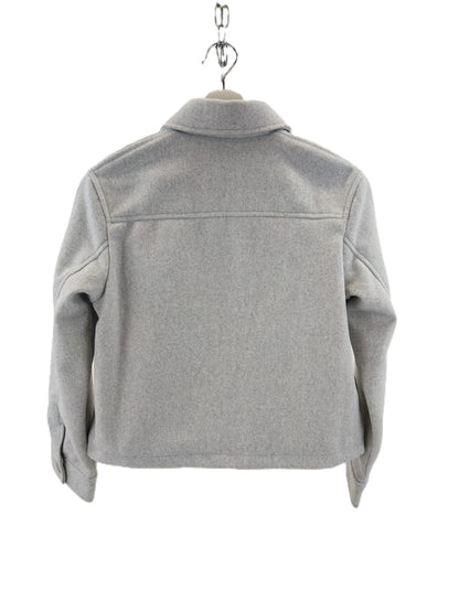 H&M Mädchen Gefilztes Shacket Gr. 158 hellgrau Jacke geknöpft Filzjacke
