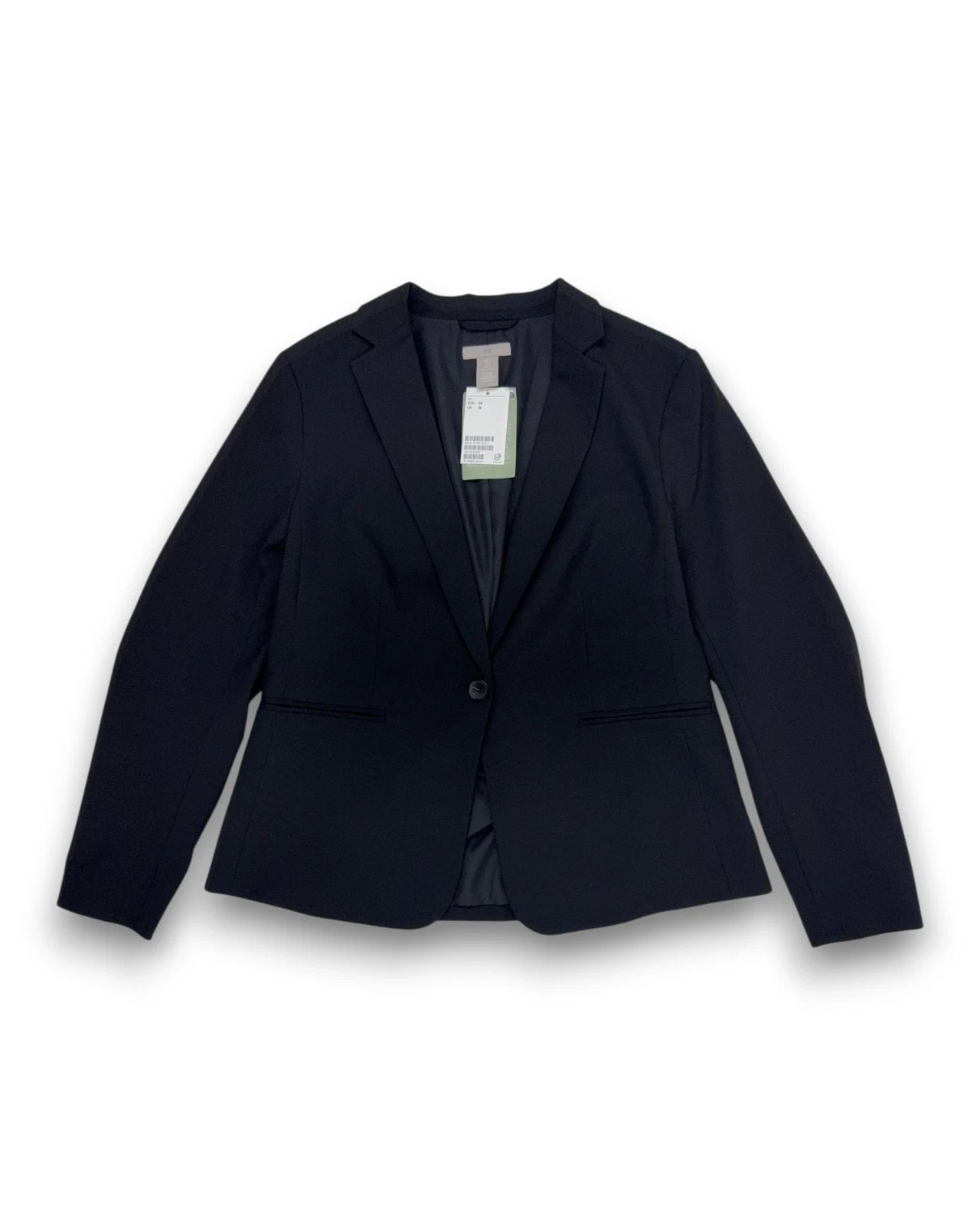 H&M Damen Blazer Gr. 44 Schwarz Tailliert Business Gehschlitz Figurformend