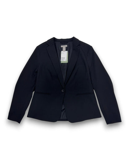H&M Damen Blazer Gr. 44 Schwarz Tailliert Business Gehschlitz Figurformend