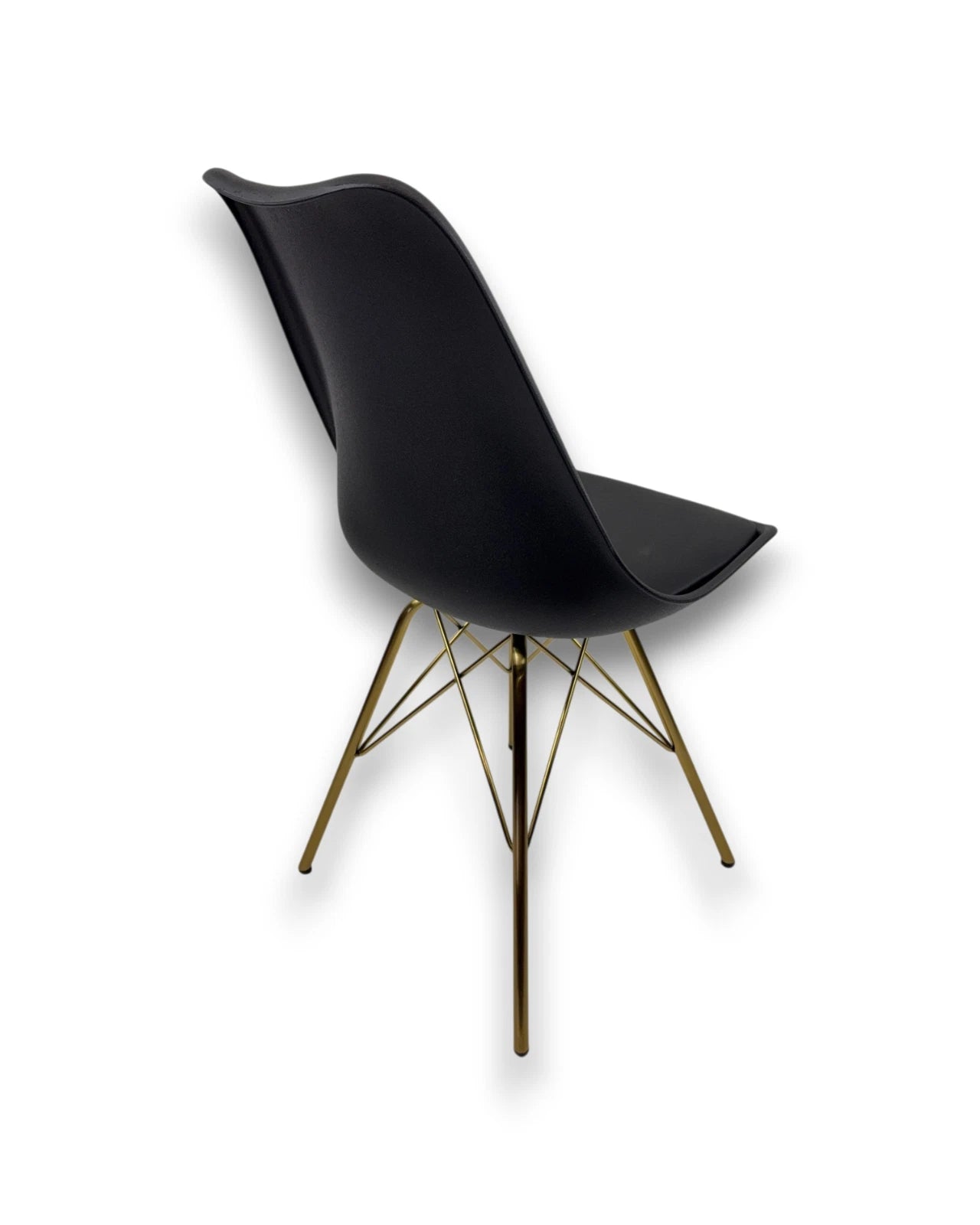Riess Ambiente Design Stuhl Scandinavia Schwarz Goldene Beine Schalenstuhl