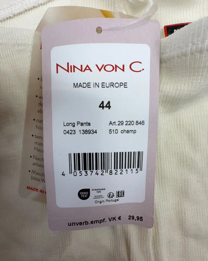 Nina von C. Damen Radlerhose "Wool Silk" – Champagner – Größe 44 Longpants