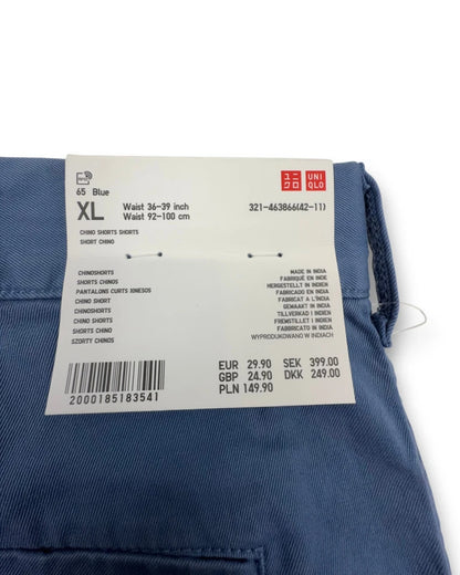 Uniqlo Herren Chinoshorts – Blau – Größe XL Shorts kurze Hose Kordelzug