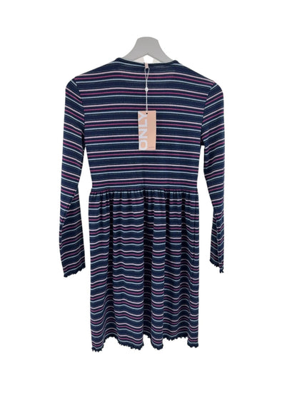 Only Kinder Mädchen Kleid gestreift Gr. 146/152 mit Glitterstreifen