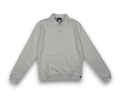 MAERZ Herren Polo-Sweatshirt Gr. 50 Langarm Pullover Off-White