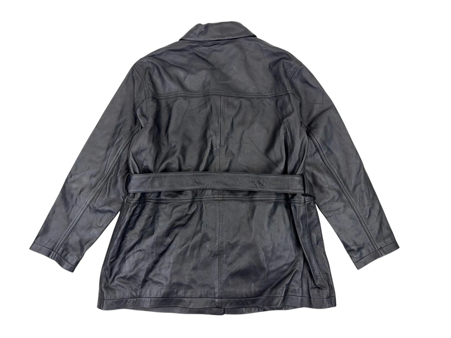 MUUBAA Damen Lederjacke mit Gürtel Gr. 44 schwarz Lammleder