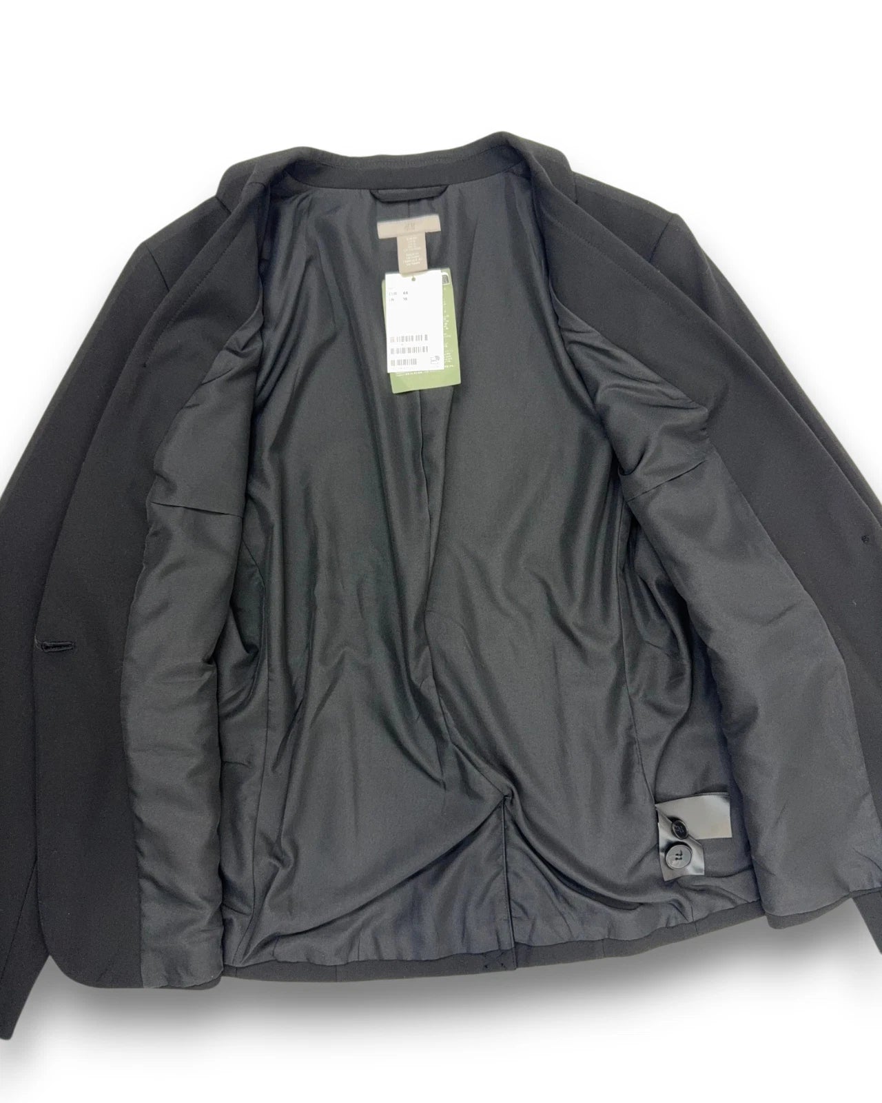 H&M Damen Blazer Gr. 44 Schwarz Tailliert Business Gehschlitz Figurformend