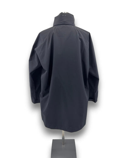 Uniqlo Damen BLOCKTECH Half Coat Gr. S Schwarz Regenjacke Oversized Jacke Kapuze