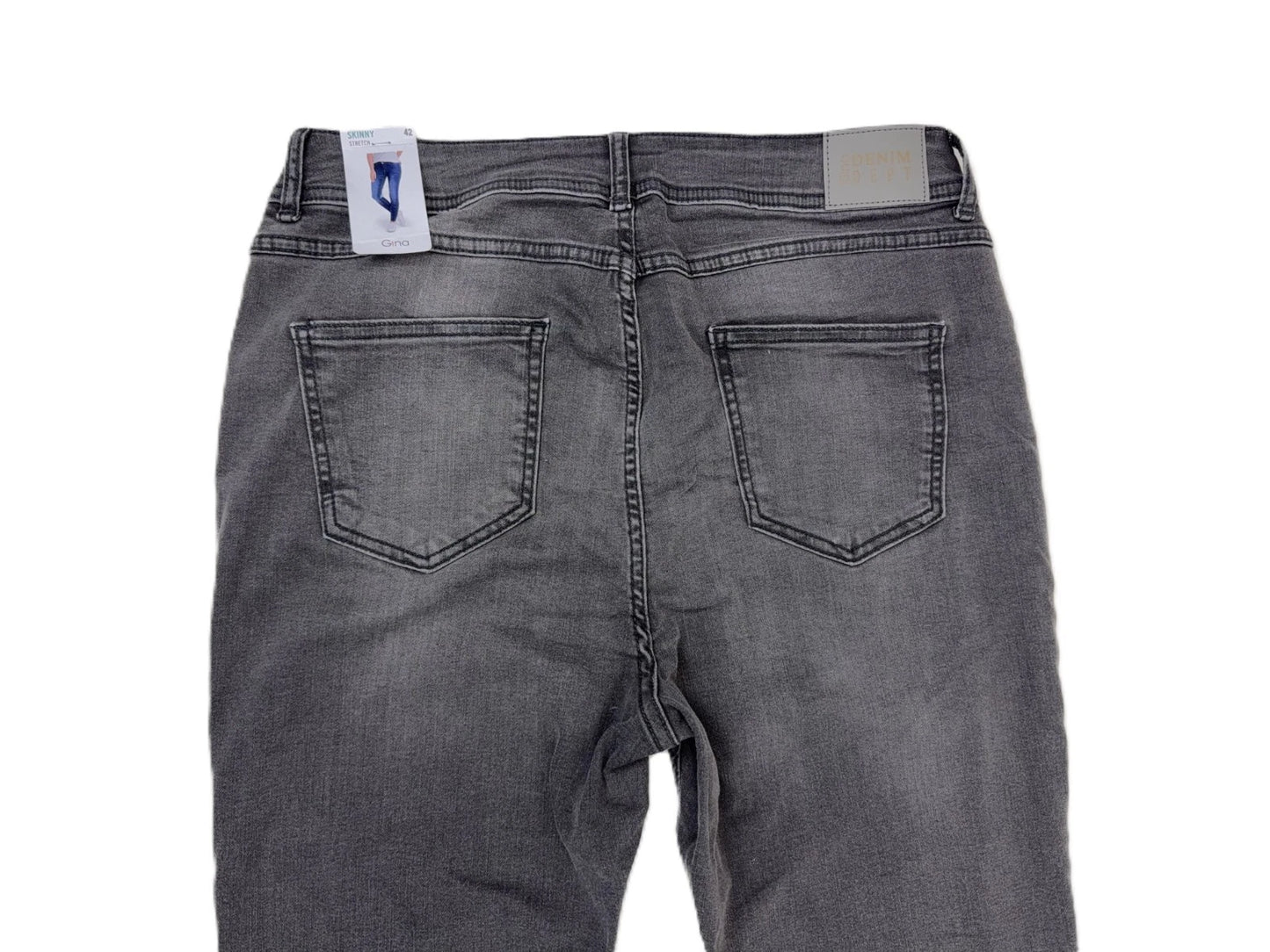 Gina Denim Damen Jeans Skiny Stretch Gr. 42 Grau Hose mit Stretchanteil