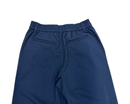 Object Damen Hose Gr. 36 Marineblau Weites Bein Hoher Bund Stretch Stoffhose