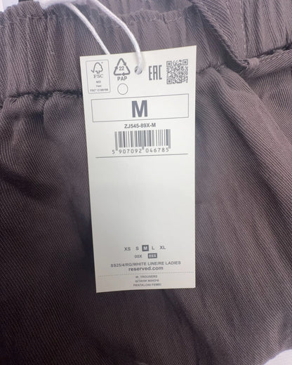 Reserved Damen Palazzohose Gr. M Dunkelbraun Relaxed Fit Hose Stoffhose