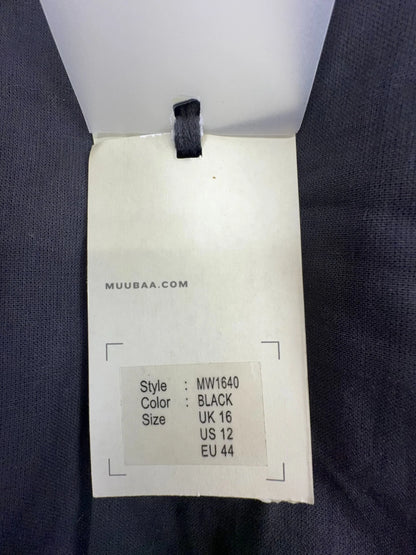 MUUBAA Damen Lederjacke mit Gürtel Gr. 44 schwarz Lammleder