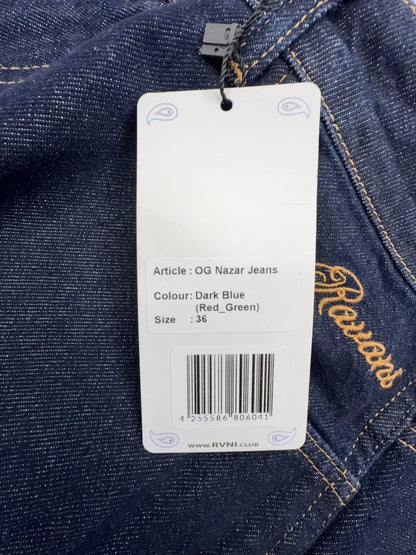 RVNI Herren Baggy Fit Jeans OG Nazar Gr. 36 Dark Blue Mit Patches hinten Hose