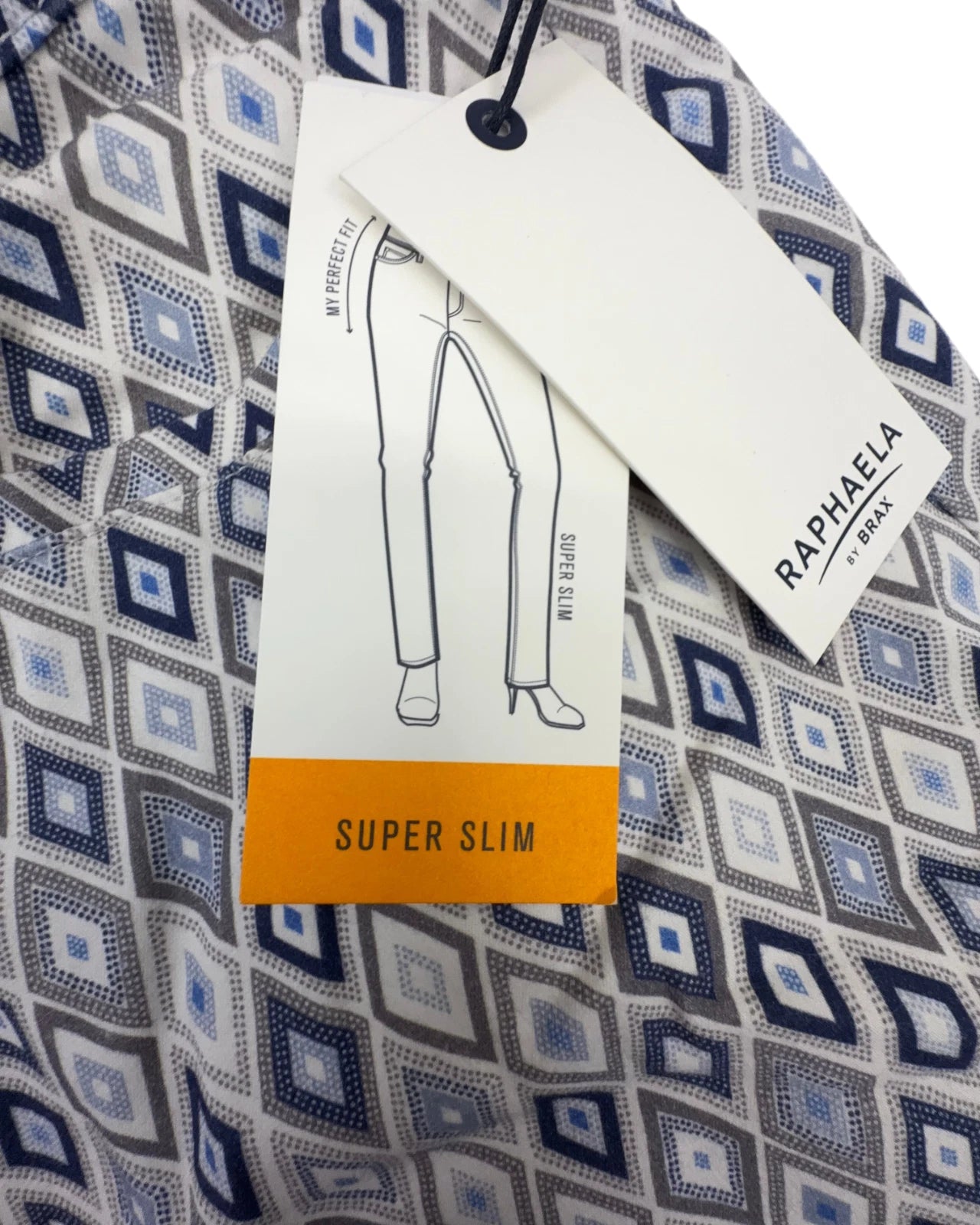 Raphaela by Brax Damen Hose Lorella Azur Blue Kurzgröße Wadenlang Gr. 46