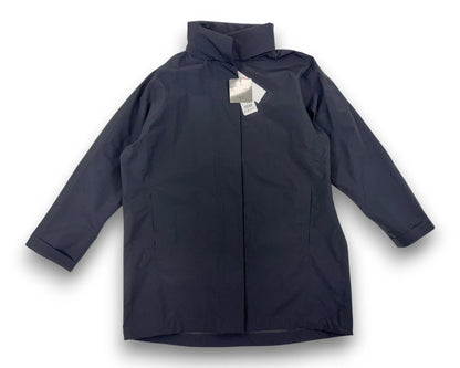 Uniqlo Damen BLOCKTECH Half Coat Gr. S Schwarz Regenjacke Oversized Jacke Kapuze