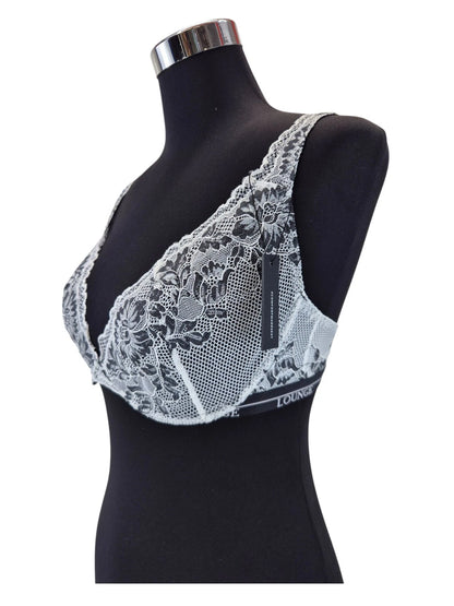 LOUNGE BH Luxe Balcony Bra EU: 65FF Schwarz Weiß Spitzen Bügel BH