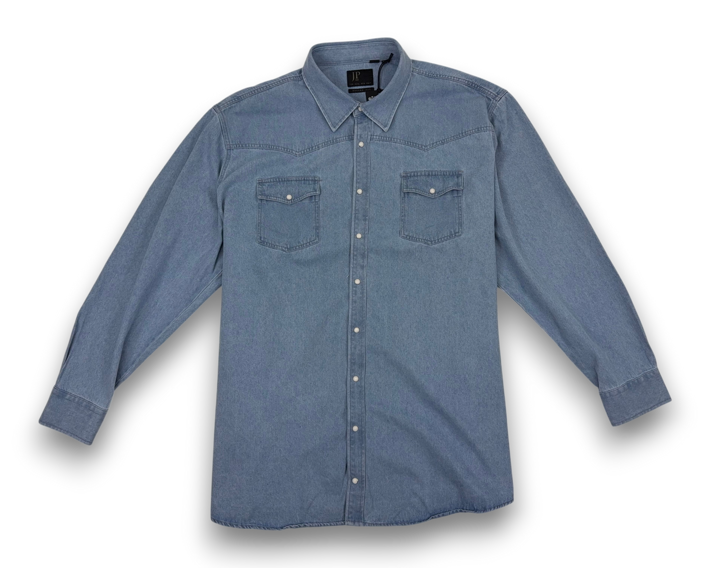 JP 1880 Herren Jeanshemd – Light Blue – Größe 5XL Modern Fit Hemd Herrenhemd
