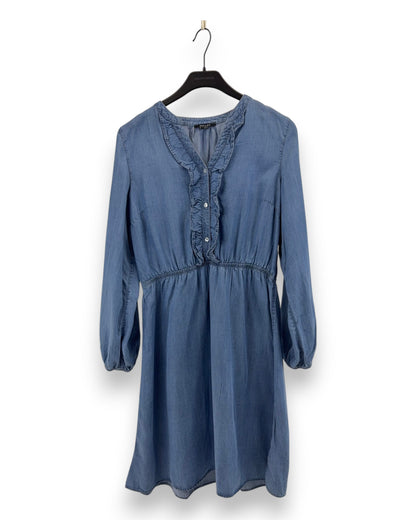 Esmara Damen Kleid in Jeansoptik Gr. 42 Blau Kleid Langarm Elastische Taille