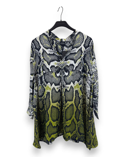 ULLA POPKEN Damen Tunika 3/4 Arm Gr. 50/52 Schlangen Optik Bluse Oberteil
