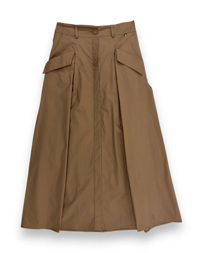 Rinascimento Damen Rock Gr. S Midirock Gonna Skirt Beige Knopfleiste Sommerrock