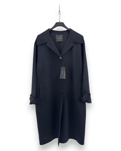 Massimo Dutti Damen Mantel Gr. L / 40 Schwarz Wintermantel lang / Jacke Outwear